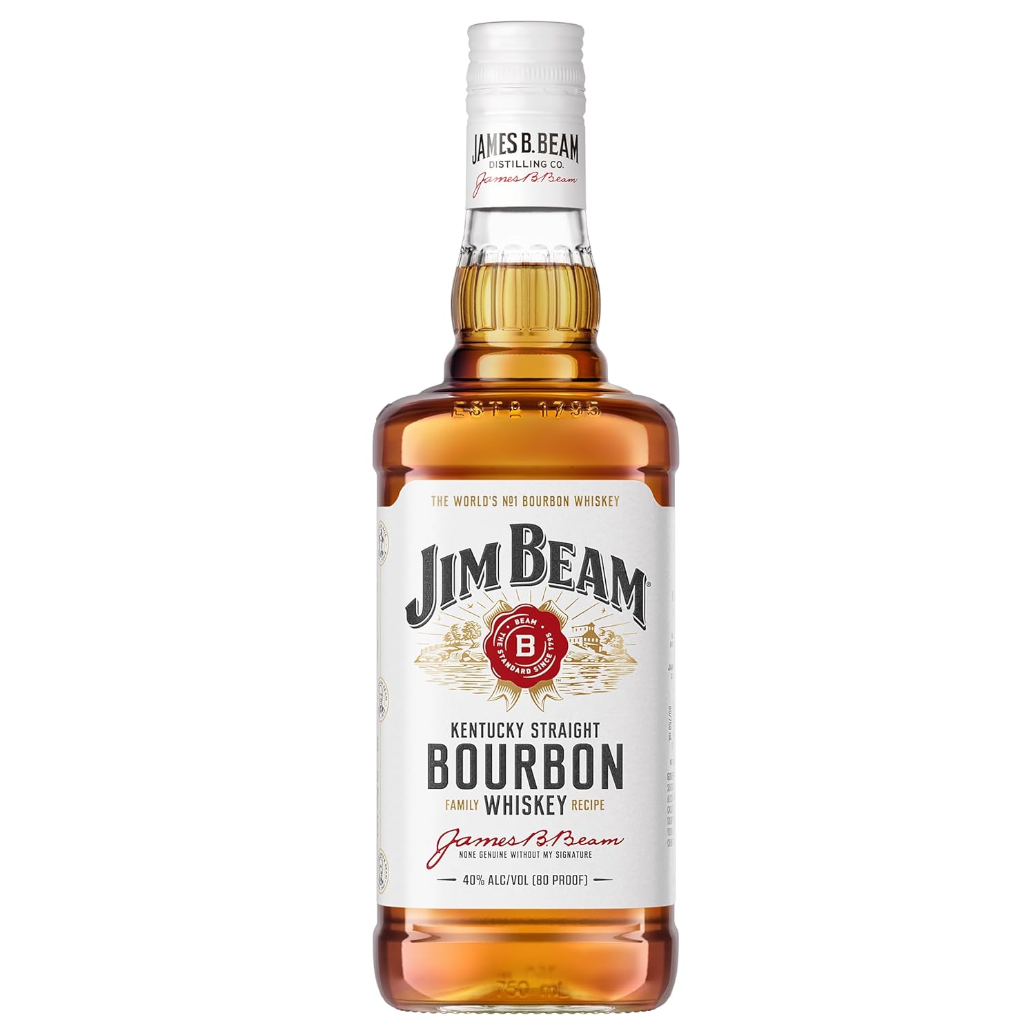 Jim Beam Bourbon Whiskey, 750 ml